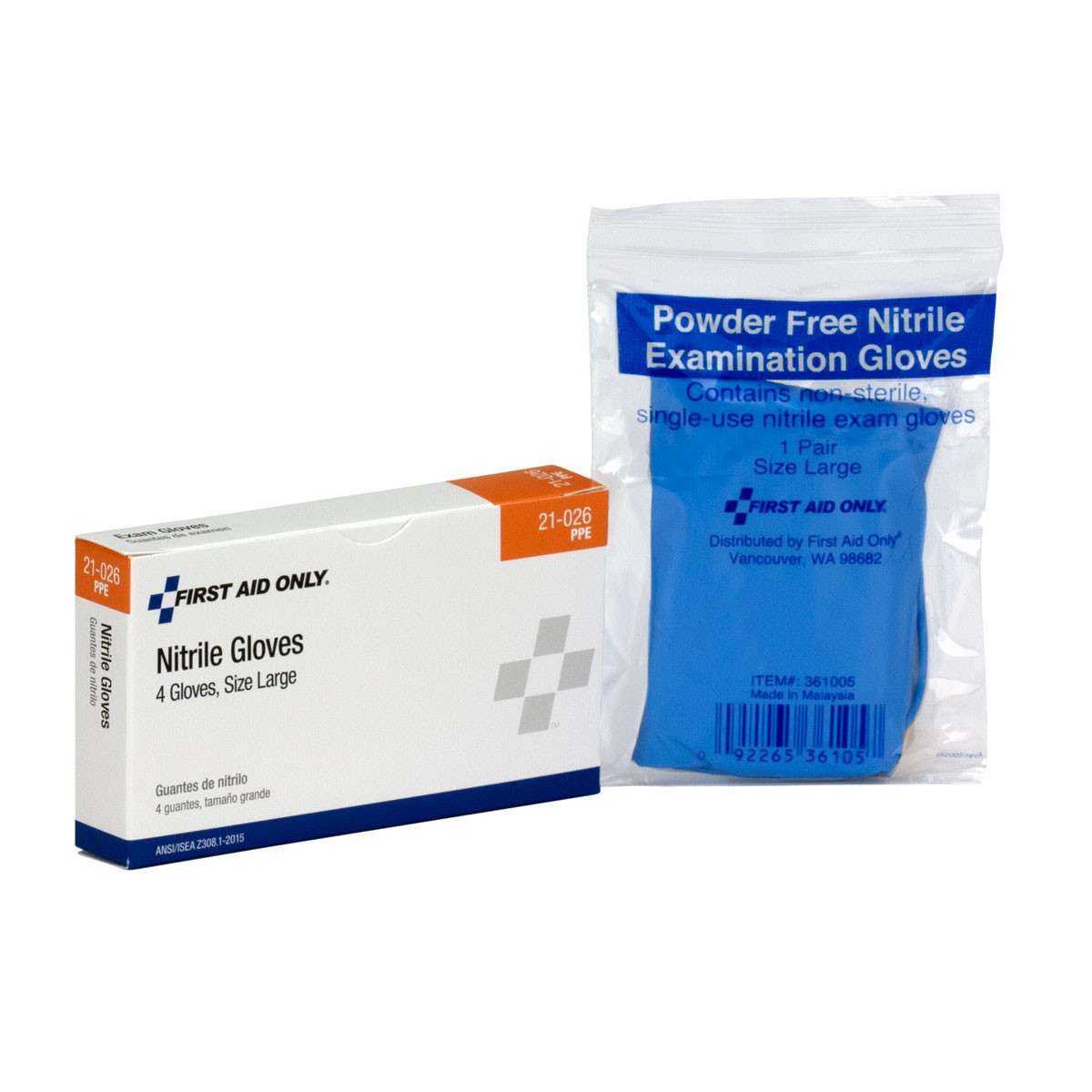 Blue Powder Free Nitrile Exam Gloves - First Aid Safety